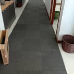 Fitting job carpet tile at the corridor