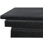 Black rubber flooring tiles perfect for condos, bedrooms, and office spaces.