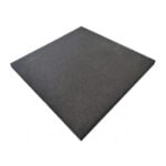 Black rubber floor tile for commercial and residential spaces.