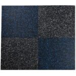 Blue and black speckled vinyl flooring tiles for interior decoration and renovation projects.
