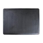 Versatile black rubber mat with textured surface for flooring and safety applications.