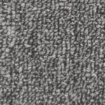 Soft grey textured carpet with curly pile suitable for bedrooms and living spaces.
