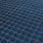 Durable blue textured carpet for condos and bedrooms.