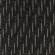 Stylish black and beige striped carpet, perfect for condos and bedrooms, with professional installation services.