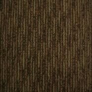 Textured brown carpet with striped pattern for residential and office flooring.