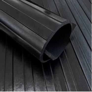 Rubber flooring underlay for installation and noise insulation, ideal for condos and office floors.