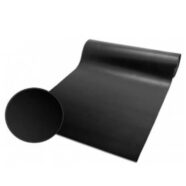 Black rubber flooring sheet for home and office installations.